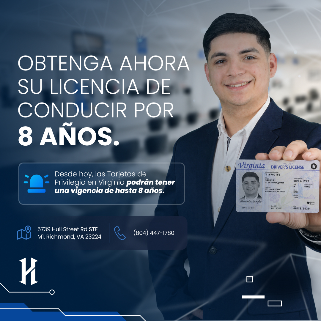Todo sobre cómo obtener su licencia de conducir por 8 años en Virginia